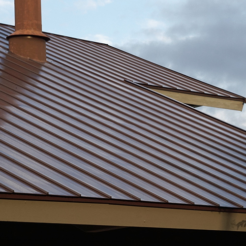 brown metal roof
